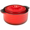 Exquisite Craft Design Ceramic Pot Cookware 2 Pieces Set  - Blue and Red - Ceramic