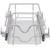 Pull-Out Wire Baskets 2 pcs Silver 11.8" - Silver
