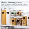 Kitchen Food Storage Containers Set;  Kitchen Pantry Organization and Storage with Easy Lock Lids;  8 Pieces - 8