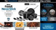 Foodi NeverStick Essential 11-Piece Cookware Set, C19600 - black