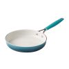 12-Pieces Porcelain Enamel Classic Ceramic Cookware Set, Ombre Teal - blue