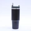 1pc Stainless Steel Vacuum Mug; Home; Office Or Car Vacuum Flask; Insulation Cup With Straw; Insulated Tumbler - Pink
