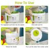 Salad Spinner Fruit Vegetable Washer Lettuce Drainer Hand Cranking Vegetable Dryer with Lid for Home Kitchen Fruit Vegetable Washing - White
