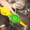 1pc; Lemon Lime Squeezer; Hand Juicer; Manual Press Citrus Juicer; No Seed 2 In 1 Double Layers Yellow Squeezer; Kitchen Gadgets; Home Kitchen Items -