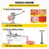 Multifunctional Crank Meat Grinder Manual 304 Stainless Steel Hand Operated Meat Grinder  - Silver - 11.2"