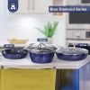 Household Frying Pan Set 3-Piece Nonstick Saucepan Woks Cookware Set - Blue - 3 Piece