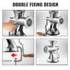 Multifunctional Crank Meat Grinder Manual 304 Stainless Steel Hand Operated Meat Grinder  - Silver - 7"