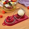 1pc Multifunctional Egg Cutter; Stainless Steel Egg Slicer Sectioner Cutter Mold; Flower-Shape Luncheon Meat Cutter; Kitchen Gadgets - White