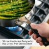10 Pieces Brushed Stainless Steel Cookware Set - Silver