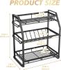 Spice Rack Organizer, 3-Tier Seasoning Organizer, Kitchen Spice Shelf, Countertop Organizer for Bathroom Vanity Kitchen-Black - SR232