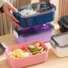 Lunch Box Microwavable Bento Box Food Container Dinnerware Lunchbox For Kids Student Office Sealed Leak-proof Portable Boxes - White - 1000ml