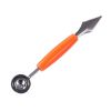 Double Head Stainless Steel Fruit Digging Spoon; Corrugated Carving Knife Watermelon Fruit Platter Tool; Spoon Digger - Green