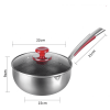 Kitchen & Dining Cookware Stainless Steel Snow Pan - Silver - 22 cm
