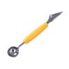 Double Head Stainless Steel Fruit Digging Spoon; Corrugated Carving Knife Watermelon Fruit Platter Tool; Spoon Digger - Green