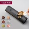 1pc Electric Salt And Pepper Grinder With Adjustable Coarseness Refillable; Pepper Mill; Battery Powered; Kitchen Automatic Grinder; Kitchen Gadgets -