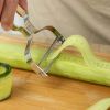 1pc Stainless Steel Peeler For Fruit; Carrot; Potato; Multi-purpose Cabbage Planer; Vegetable And Fruit Peeler; Kitchen Gadget - Silvery