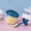 Seasoning Container with Spoon Plastic Heat and Moisture Resistant Condiment Box Spice Jars Salt Sugar for Kitchen Storage - Gray