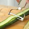 1pc Stainless Steel Peeler For Fruit; Carrot; Potato; Multi-purpose Cabbage Planer; Vegetable And Fruit Peeler; Kitchen Gadget - Silvery