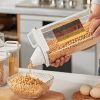 1pc Portable Plastic Food Storage Box; Clear Cereal Storage Containers With Lids; Large Kitchen Storage Containers - 1100ml Airtight Measuring Cup