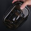 Bento Box Double Layer Lunch Box for Kids and Adults Leakproof Lunch Containers with Removable Stainless Steel Tray Microwave Safe - black
