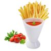 1pc Plastic French Fry / Chip Dish + Dipping Sauce; Chip Cup For Chips & Salsa; French Fries & Ketchup; Vegetables & Dip - 1pc
