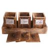 WILLART Handcrafted Wooden Antique Look Tea Coffee Sugar 3 Large Container Set in Wooden Tray ‚Äì Container Canister - 1-SET