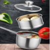 Small Household Pan Pot Durable Lightweight With Glass Cover Lid - As pic show - 2 QT