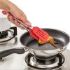 1pc Cross-border Exclusively For 9-inch Nylon Square Head Food Clip Barbecue Clip Flat Clip Bread Clip Stainless Steel Food Clip - Red