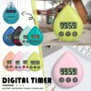LED Counter Display Alarm Clock Manual Electronic Countdown Sports Sucker Digital Timer Kitchen Cooking Shower Study Stopwatch - D