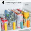 1pc Portable Can Organizer For Refrigerator Shelf Beer Can Holder Fridge Storage Sliding Rack Clear Plastic Storage Containers For Food - Orange