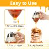 1pc Honey Dispenser; No Drip Maple Syrup Dispenser; Honey Comb Shaped Honey Pot; Honey Jar With Storage Stand; 8oz Capacity - Transparent
