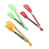 1pc Cross-border Exclusively For 9-inch Nylon Square Head Food Clip Barbecue Clip Flat Clip Bread Clip Stainless Steel Food Clip - Red