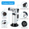 Culinary Butane Torch Lighter Refillable Blow Torch Adjustable Flame Kitchen Cooking BBQ Torch  (Gas Not Included) - Silver