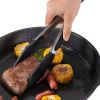 3Pcs Tongs With Silicon Tip Household Kitchen Utensil Stainless Steel High Heat Resistant Locking BBQ Cooking Accessories Baking - Red