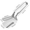 1pc Stainless Steel Steak Clamps; Kitchen Barbecue Food Flipping Spatula Tongs Clip For Burgers BBQ Pizza Pies Fish; Kitchen Bread Tongs - Silvery
