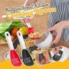 New Multifunctional Kitchen Cooking Spoon Heat-resistant Hanging Hole Innovative Potato Garlic Press Colander Flour Sifter - Black
