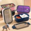 Lunch Box Microwavable Bento Box Food Container Dinnerware Lunchbox For Kids Student Office Sealed Leak-proof Portable Boxes - White - 1000ml