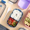 Lunch Box Microwavable Bento Box Food Container Dinnerware Lunchbox For Kids Student Office Sealed Leak-proof Portable Boxes - White - 1000ml