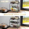 Spice Rack Organizer, 3-Tier Seasoning Organizer, Kitchen Spice Shelf, Countertop Organizer for Bathroom Vanity Kitchen-Black - SR232